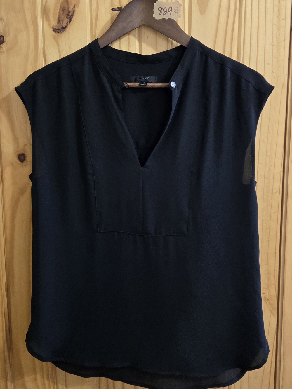 J‎ Crew Women's Sheer Top Size XS Sleeveless Sheer Black Blouse Office Career